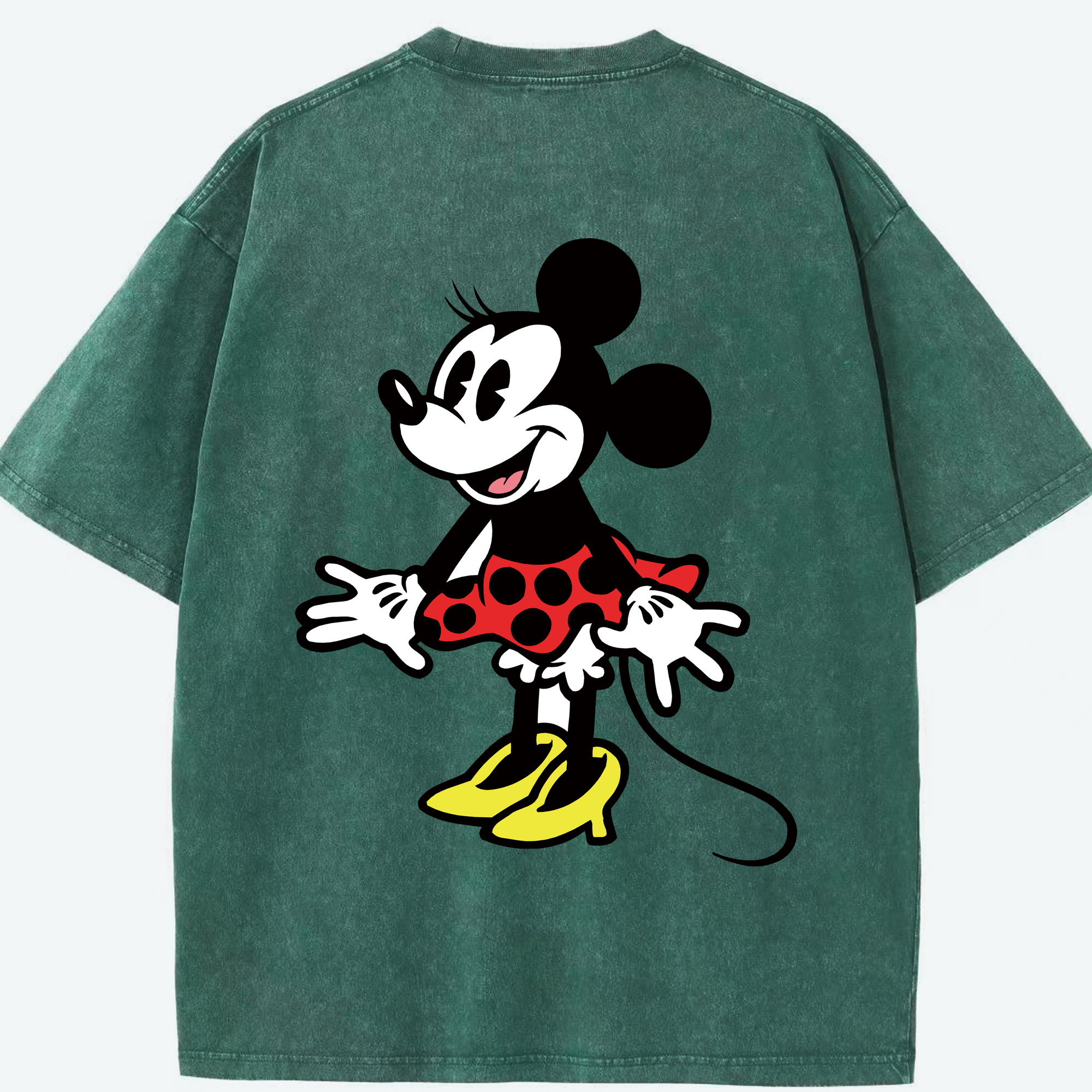 （画像用） ミッキーマウス Mickey Mouse 綿100% ヴィンテージ風 半袖Tシャツ（背面プリント）